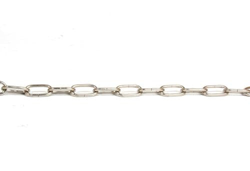 05078 - Ceiling Chain Small Flat Side Silver Colour 25 x 11mm - Per Mtr