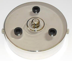 05669 - Metalbrite Ceiling Rose Nickel 100mm Ø 3-hole - LampFix - sparks-warehouse