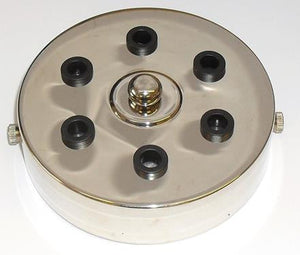 05672 - Metalbrite Ceiling Rose Nickel 100mm Ø 6-hole - LampFix - sparks-warehouse