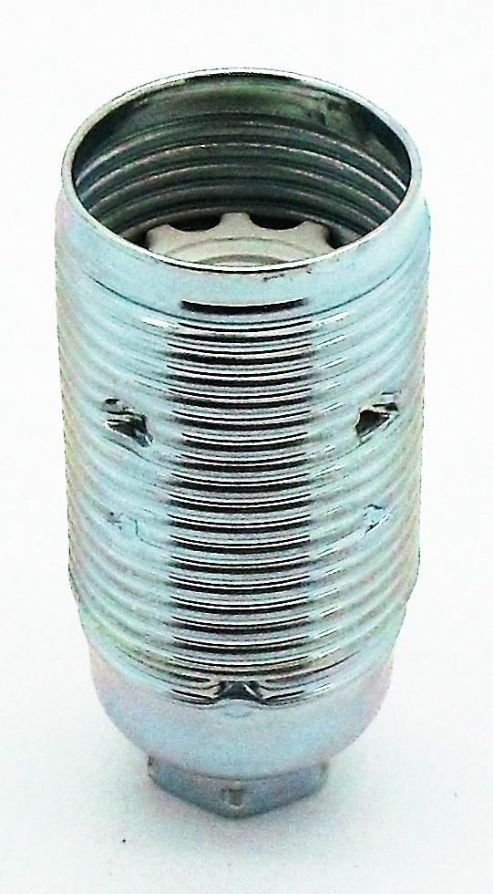 05738 Lampholder 10mm SES Chrome Full Threaded Skirt - SES / Small Edison Screw / E14, Chrome, 10mm Thread Entry