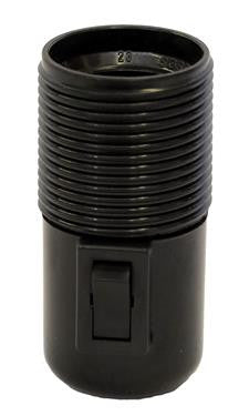 05804 - Continental Lampholder 10mm ES Threaded Black Switched