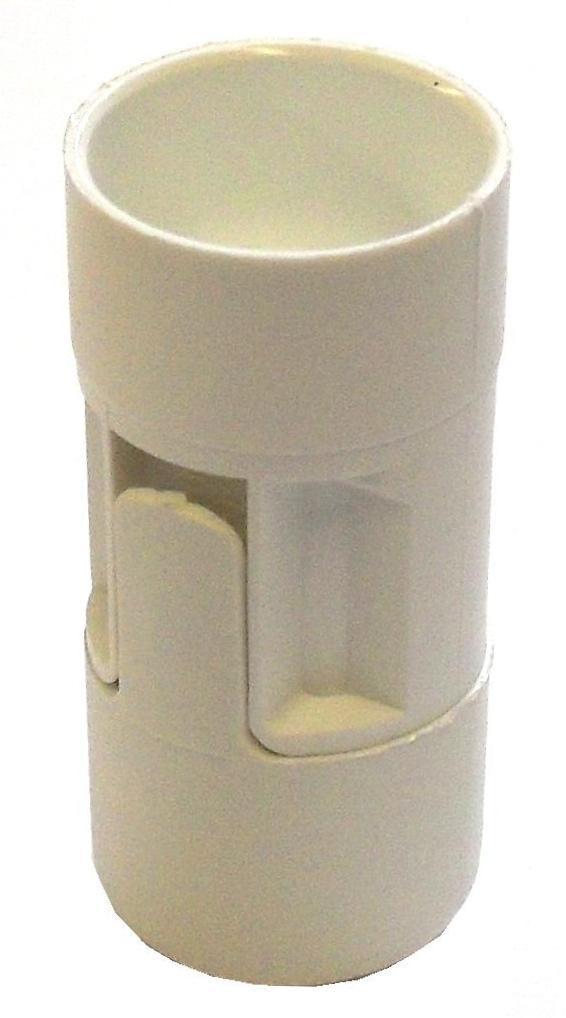 05811 SES Candle Lampholder 10mm, Height 50mm - Screw Terminal - SES / Small Edison Screw / E14, White Plastic, 10mm Thread Entry