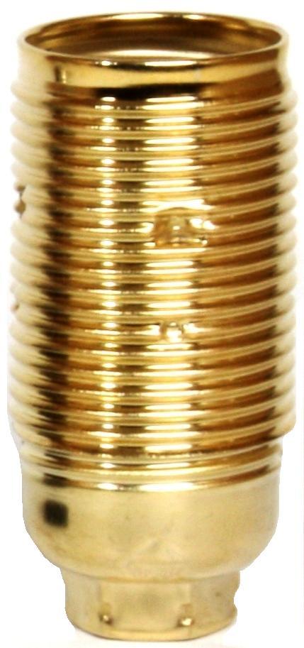 05919 Lampholder 10mm SES Brassed Full Threaded Skirt - SES / Small Edison Screw / E14, Brass Plate, 10mm Thread Entry