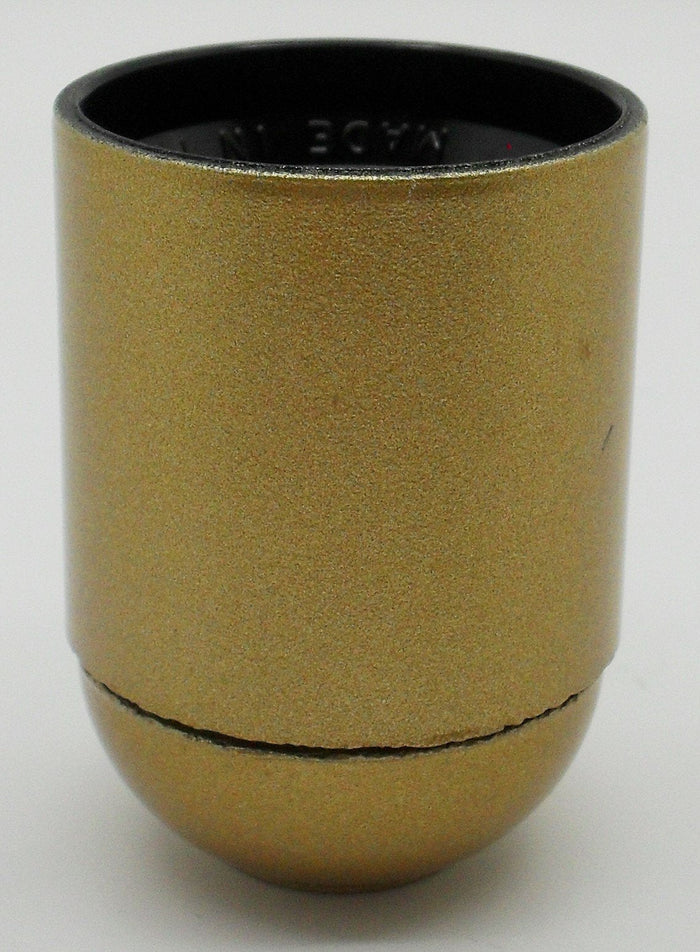 05958 Lampholder 10mm ES Smooth Skirt Gold - ES / Edison Screw / E27, Gold Plastic, 10mm Thread Entry