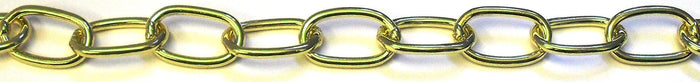 05996 Ceiling Chain WELD LINK Large Flat Side Solid Brass 25x16mm, mtr