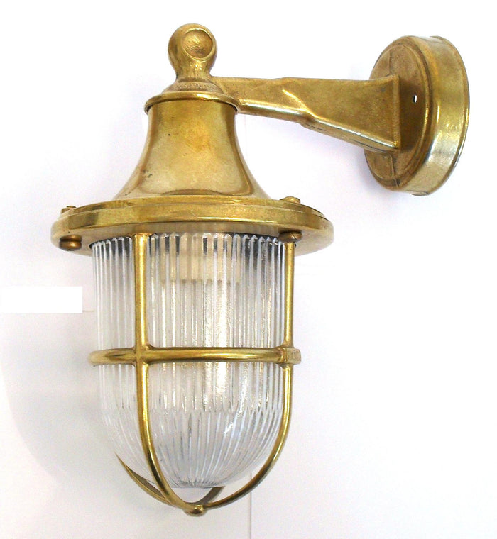 09137 Solid Brass Wall Lantern - Raw Brass