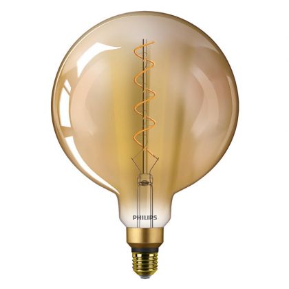 Philips LED classic-giant 28W E27 G200 GOLD ND - Classic LEDglobe E27 200mm Filament Gold 4.5W 300lm - 818 Extra Warm White | Replaces 40W