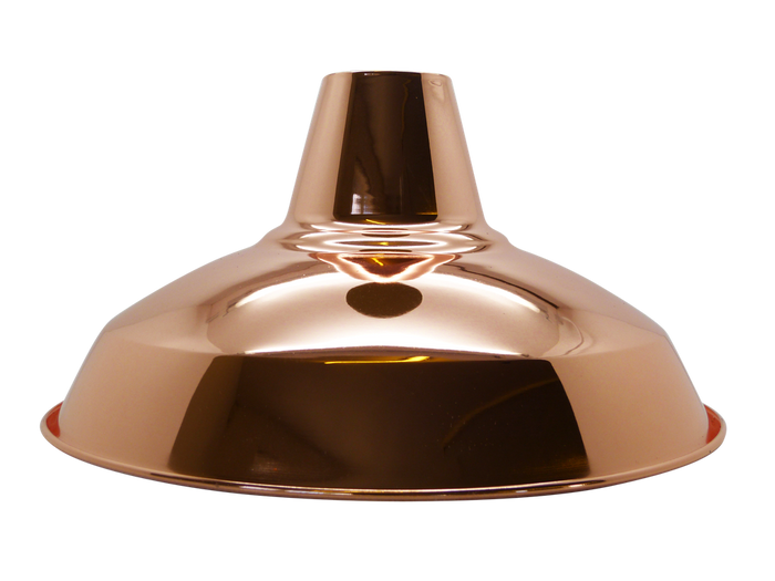 09032 Industrial Copper Light Shade 305mm Diameter With 40mm Hole