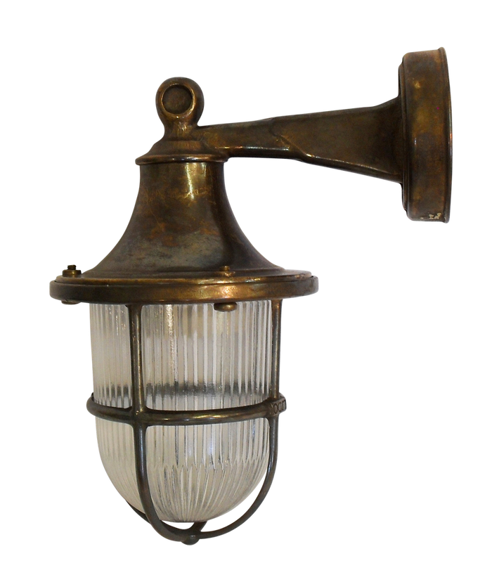 09138 Solid Brass Wall Lantern - Antique Brass