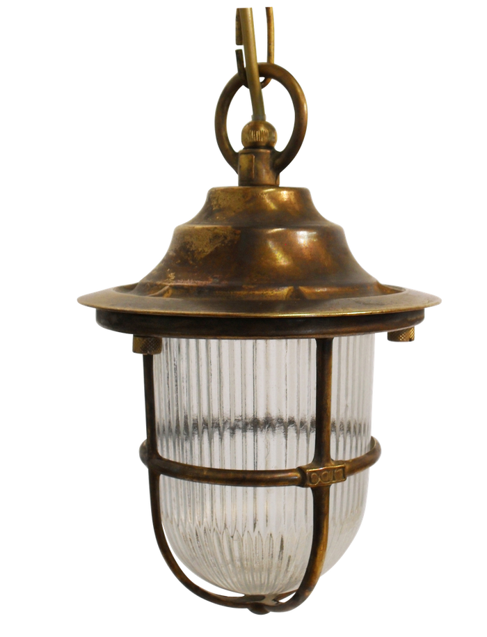 09141 Solid Brass Navigator Pendant Lantern - Antique Brass