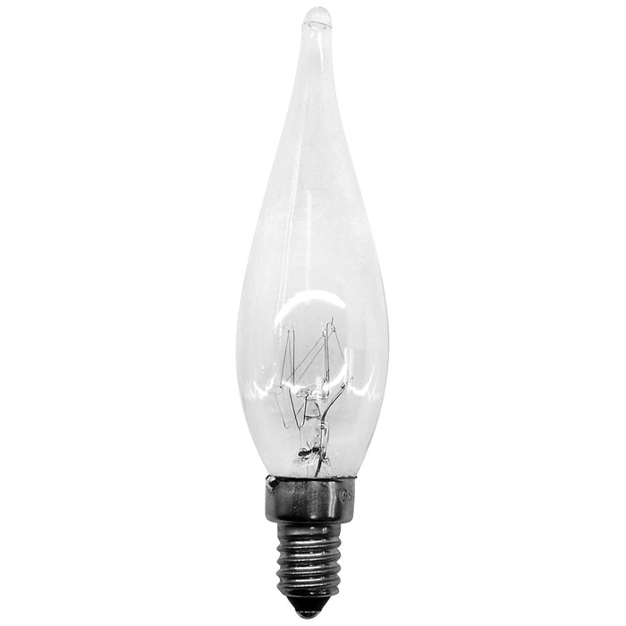 Casell Candle 25w E14/SES 240v Casell Lighting Clear Pointed GS1 Light Bulb - 22x77mm