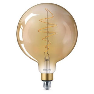 Philips Vintage LED Globe E27 Giant 200mm Filament Gold 6.5W 470lm - 820 Extra Warm White | Dimmable - Replaces 40W