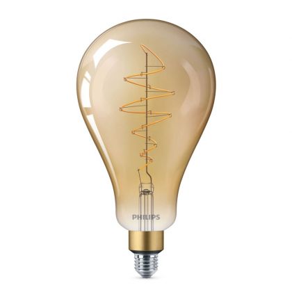 Philips LED classic-giant 40W E27 A160 GOLD DIM - Vintage LEDbulb E27 Pear Filament Gold 6.5W 470lm - 820 Extra Warm White | Dimmable - Replaces 40W