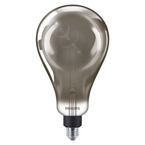 Philips LED giant 25W E27 A160 4000K smoky D - Vintage LEDbulb E27 Pear Filament Smoke 6.5W 270lm - 840 Cool White | Dimmable - Replaces 40W