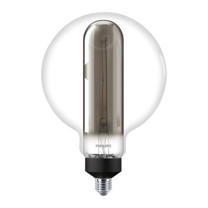 Philips LED double layers 20W E27 smoky DIM - Classic LEDglobe E27 200mm Filament Smoke 6.5W 200lm - 818 Extra Warm White | Dimmable - Replaces 20W