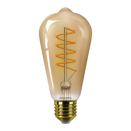 Philips MAS VLE LEDBulbD4-25W E27 ST64 GOLD SP G - MASTER Value LEDbulb E27 Edison Filament Gold 4W 250lm - 818 Extra Warm White | Dimmable - Replaces 25W