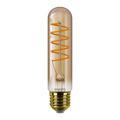 Philips MAS VLE LEDBulbD4-25W E27 T32 GOLD SP G - MASTER Value LEDbulb E27 Tubular Filament Gold 4W 250lm – 818 Extra Warm White | Best Colour Rendering - Replaces 25W