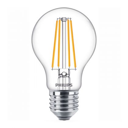 Philips CLA LEDBulb ND 8.5-75W E27 840 A60 CL1CT - Classic LEDbulb E27 Pear Filament Clear 8.5W 1055lm - 840 Cool White | Replaces 75W