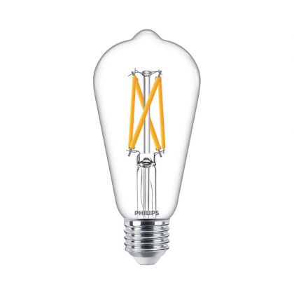 Philips MAS VLE LEDBulb DT5.9-60W E27 927ST64CLG - MASTER Value LEDbulb E27 Edison Filament Clear 5.9W 806lm - 927 Extra Warm White | Best Colour Rendering - Replaces 60W