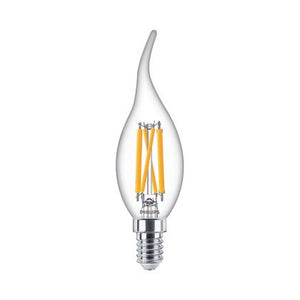 Philips MASTER Value LEDcandle E14 Bent-tip Filament Clear 3.4W 470lm - 927 Extra Warm White | Best Colour Rendering - Dimmable - Replaces 25W - DISCONTINUED