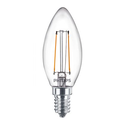 Philips CorePro LEDCandleND2.2-25W E14 840B35CLG - Corepro LEDcandle E14 Filament Clear 2W 250lm – 840 Cool White | Replaces 25W