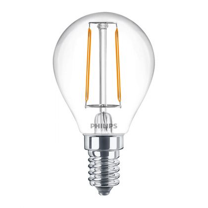 Philips CorePro LEDLusterND2.2-25W E14 840P45CLG - Corepro LEDluster E14 Ball Filament Clear 2.2W 250lm - 840 Cool White | Replaces 25W