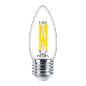 Philips MASTER LED E27 Candle Filament Clear 3.4W 470lm - 922-927 Dim To Warm | Best Colour Rendering - Dimmable - Replaces 40W