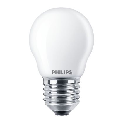 Philips MAS LEDLusterDT3.5-40W E27 927 P45FR G - MASTER LED E27 Ball Frosted 3.5W 470lm - 922-927 Dim To Warm | Best Colour Rendering - Dimmable - Replaces 40W