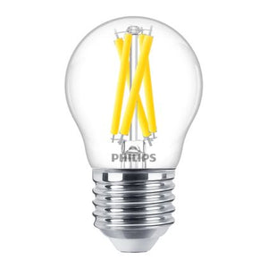 Philips MAS LEDLusterDT5.9-60W E27 927 P45CL G - MASTER LED E27 Ball Filament Clear 5.9W 806lm - 922-927 Dim To Warm | Best Colour Rendering - Dimmable - Replaces 60W