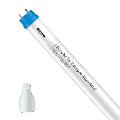 Philips CorePro LEDtube 600mm 8W 865 T8 - LED Tube T8 CorePro (EM/Mains) Standard Output 8W 800lm - 865 Daylight | 60cm - Replaces 18W