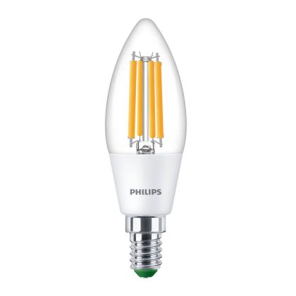 Philips MAS LEDCandleND2.3-40W E14 827 B35CL GUE - MASTER LEDcandle Ultra Efficient E14 Candle Clear 2.3W 485lm - 827 Extra Warm White | Replaces 40W