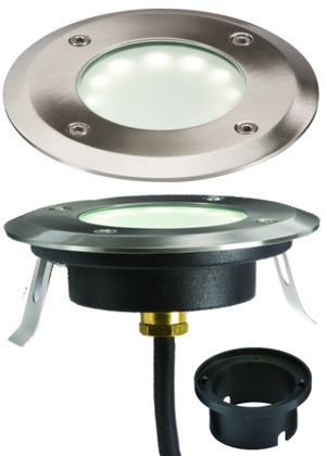 Knightsbridge LEDM08W1 230V IP65 1.2W LED White Ground or Decking Light Groundlight Knightsbridge - Sparks Warehouse