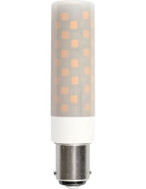 SPL LED Ba15d Tube T18x80mm 230V 660Lm 6W 3000K 830 360° AC/DC Opal Dimmable 3000K Dimmable - L151801830