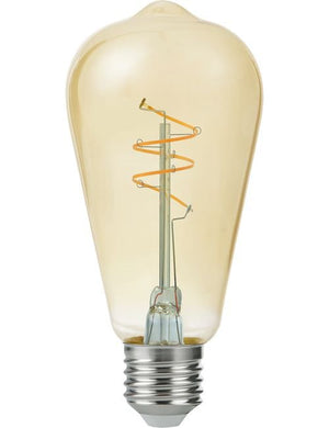 SPL LED E27 Slim Flexible Filament Rustika ST64x140mm 230V 470Lm 42W 2200K 922 360° AC Gold Dimmable 2200K Dimmable - LS276447022