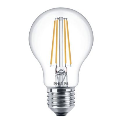 Philips CLA LEDBulb ND 7-60W E27 WW A60 CL - Classic LEDbulb E27 Pear Clear 7W 806lm - 827 Extra Warm White | Replaces 60W