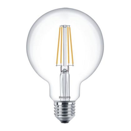 Philips CorePro LEDBulbND 7-60W E27 G93 827 CL G - Corepro LEDglobe E27 Filament Clear 95mm 7W 806lm - 827 Extra Warm White | Replaces 40W