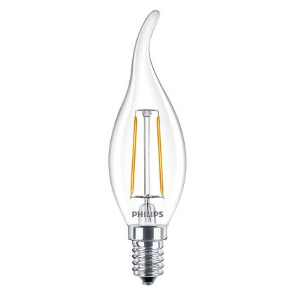 Philips CLA LEDCandle ND 2-25W BA35 E14 827 CL - Classic LEDcandle E14 Bent-tip Filament Clear 2.5W 250lm - 827 Extra Warm White | Replaces 25W