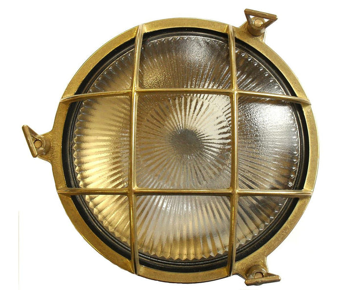 05841 Solid Brass Small Porthole Bulkhead - Raw Brass