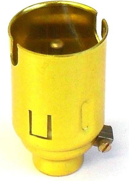 05598 - BC Candle 10mm Lampholder Brassed Metal + Earth Terminal