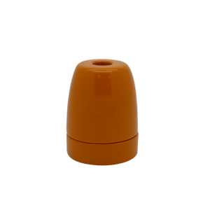 06004 ES Gloss Orange Porcelain Lampholder 10mm - ES / Edison Screw / E27, Porcelain, 10mm Thread Entry - Lampfix - Sparks Warehouse