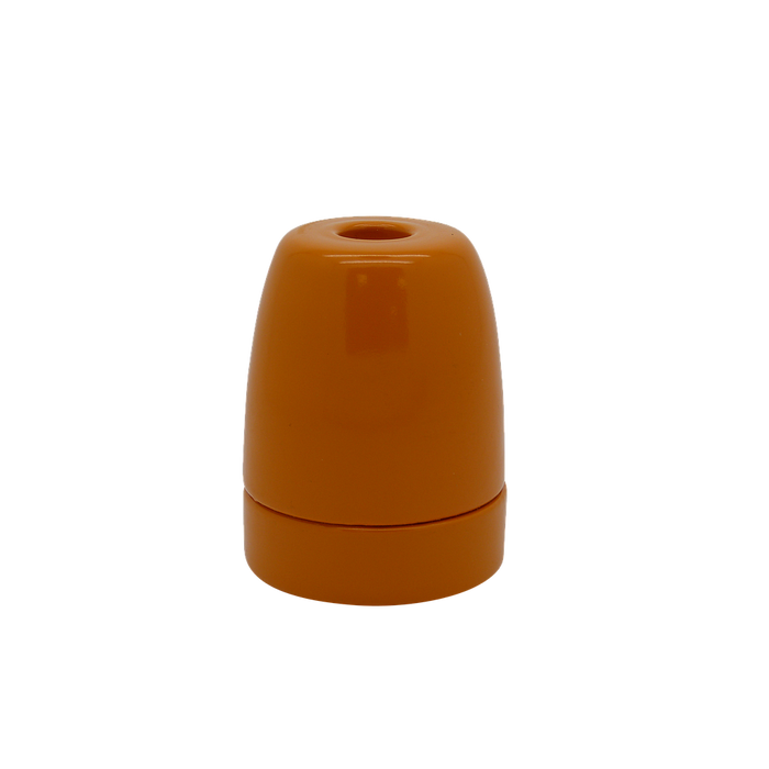 06004 ES Gloss Orange Porcelain Lampholder 10mm - ES / Edison Screw / E27, Porcelain, 10mm Thread Entry