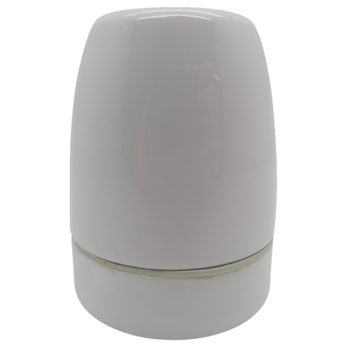 05723 ES Gloss White Porcelain Lampholder 10mm - ES / Edison Screw / E27, Porcelain, 10mm Thread Entry