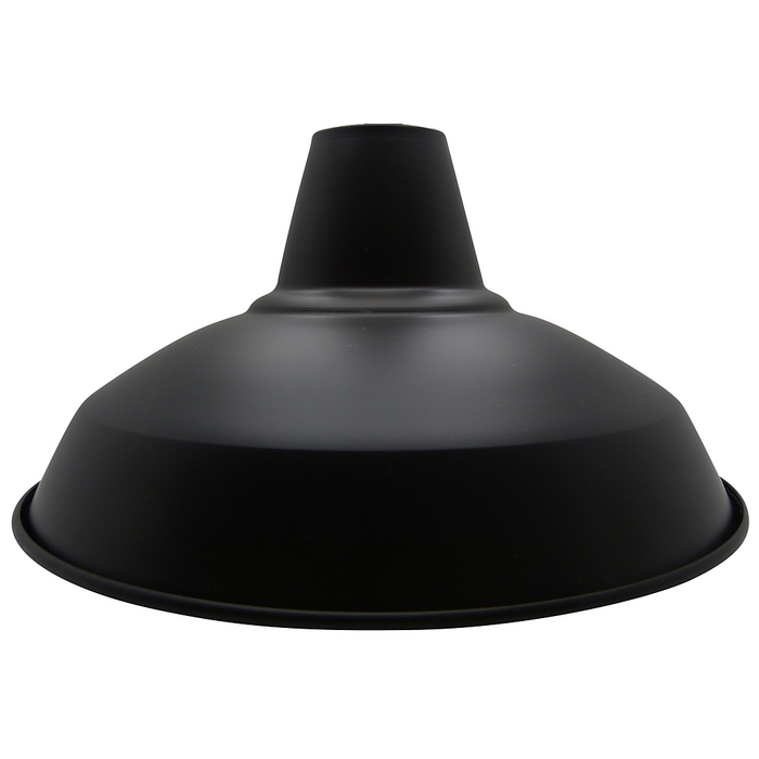 09180 Industrial Matt Black Light Shade 305mm Diameter With 40mm Hole