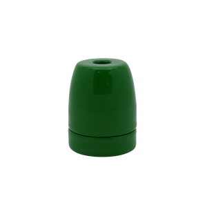 06003 ES Gloss Green Porcelain Lampholder 10mm - ES / Edison Screw / E27, Porcelain - Lampfix - Sparks Warehouse