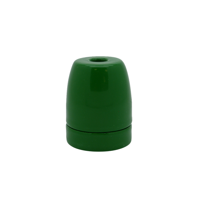 06003 ES Gloss Green Porcelain Lampholder 10mm - ES / Edison Screw / E27, Porcelain