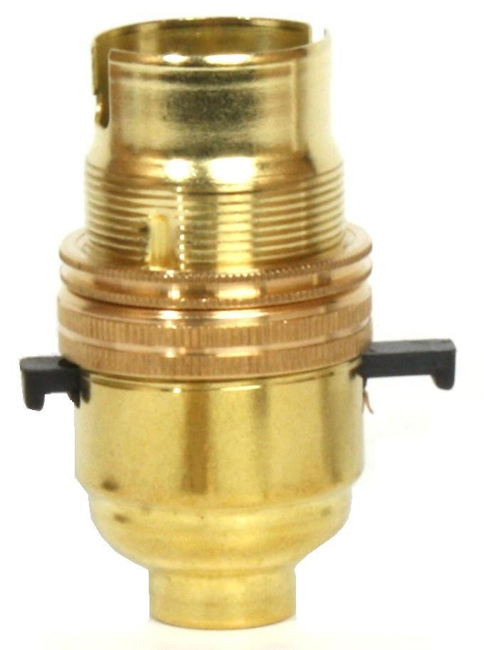 Lampfix 05915 BC Lampholder ½" Switched Brass, Internal Earth