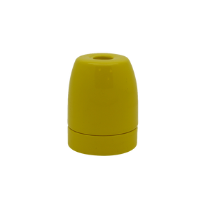 06006 ES Gloss Yellow Porcelain Lampholder 10mm - ES / Edison Screw / E27, Porcelain, 10mm Thread Entry - Lampfix - Sparks Warehouse