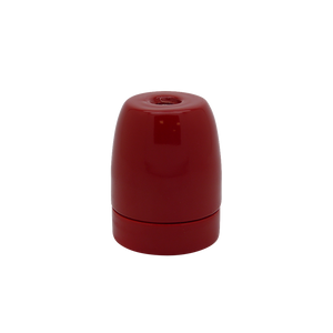 06005 ES Gloss Red Porcelain Lampholder 10mm - ES / Edison Screw / E27, Porcelain, 10mm Thread Entry - Lampfix - Sparks Warehouse