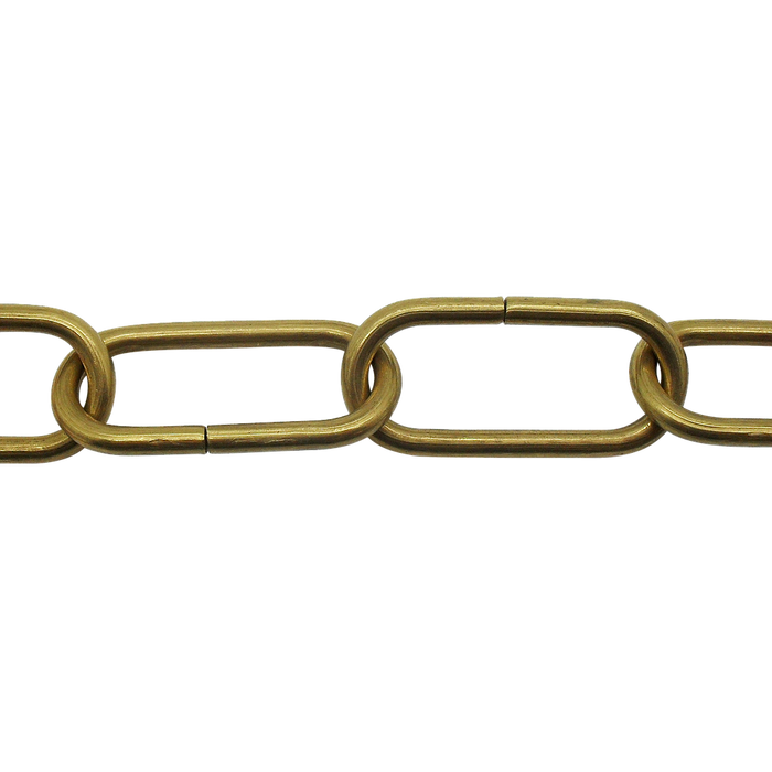 05439 - Ceiling Chain Large Flat Side Solid Brass 47x21mm, mtr (Safe Load 10kg)