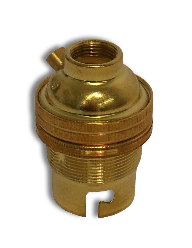 Lampfix 05012 BC Lampholder ½" Unswitched Brass - British Made